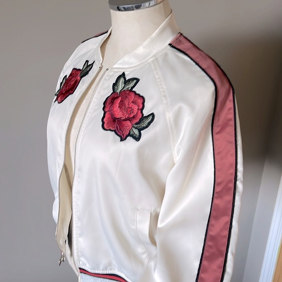 Express Embroidered Sateen bomber jacket - Picture 4 of 6